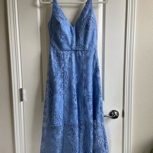 Premier Light Blue Lace MIDI Dress